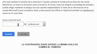 Como cambiar el correo hotmail o live a lo que es outlook sin hacer una nueva cuenta