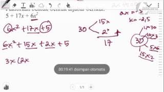 Matematika SMP Faktorisasi Aljabar bag 3
