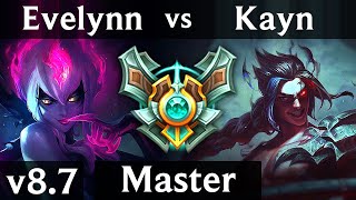 EVELYNN vs KAYN (JUNGLE) /// EUW Master /// Patch 8.7