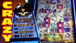 CRAZY NEW VIDEO GAME SLOT - Caribbean Rose - MAX BET BONUS WINS