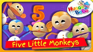 Five Little Monkeys Jumping On The Bed | Nursery Rhymes | By HuggyBoBo