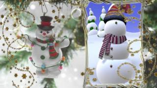 Фон для видеомонтажа Снеговик HD Video Background Snowman