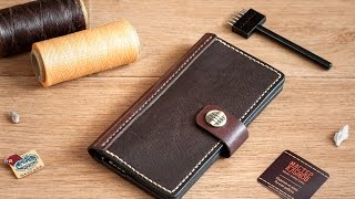 Суровый кошелёк из кожи. Leather wallet. Handmade.