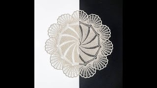 Салфетка крючком "Ракушка" 3 часть (25 - 28 ряды). Процесс вязания. Doily