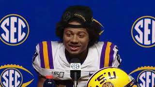 Ed Orgeron, Joe Burrow, Derek Stingley Jr. press conference after beating Georgia in SEC title game