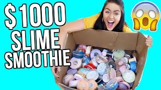 $1000 Slime Smoothie! MIXING Karina Garcia SLIME TRADE! OMG!!