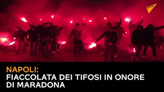 Napoli: fiaccolata dei tifosi in onore di Maradona
