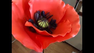 DIY Giant Poppy Flower ? МК Большой Мак из изолона