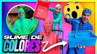 ¡HICIMOS 100 LITROS DE SLIME DE COLORES! (EL MÁS PEGAJOSO GANA) - Yolo Aventuras