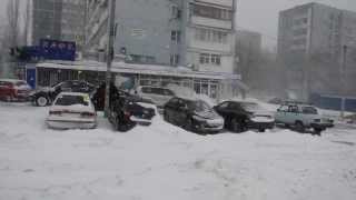Снежная буря в Ростове 29.01.2014 (Snow storm in Russia - Rostov on Don)