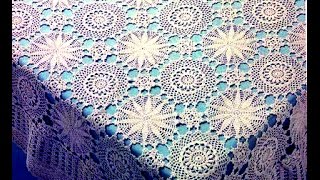 СЕКРЕТЫ БЕЗОТРЫВНОГО ВЯЗАНИЯ. Вяжем СКАТЕРТЬ крючком (часть 4)