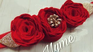 Rosas de fieltro fáciles de hacer/ headband , tiaras, bows/ moños