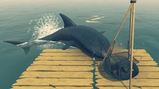 БОМЖ В ОКЕАНЕ! Нападение акулы на человека! ✪ The RAFT