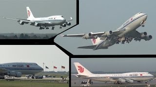 *President of China visits Düsseldorf!* Air China Boeing 747-4J6 at Düsseldorf Airport [HD]