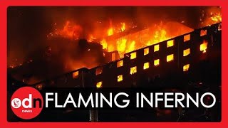 Dramatic Footage as Massive Apartment Fire Breaks Out in Pennsylvania