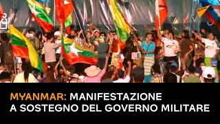 Myanmar: manifestazione a sostegno del governo militare