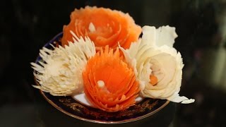 ЦВЕТЫ из МОРКОВИ для украшения любых блюд - Как красиво украсить салат
