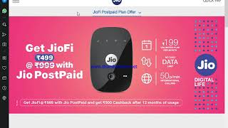 Get Jiofi at rs499  and get super jio plan