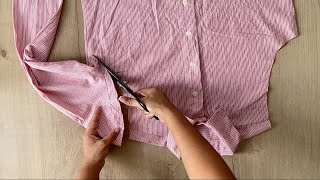 ¡RECICLA Hermoso VESTIDO Para Niña! ???? IDEA to RECYCLE OLD SHIRTS - Sew Dress Without Pattern