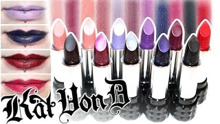 Review & Swatches: KAT VON D Studded Kiss Lipsticks | Coven, Motorhead, Wolvesmouth and MORE!