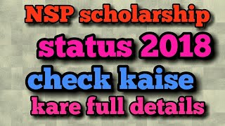 nsp scholarship status 2018 pfms online check application student