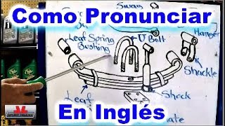 Como Escribir y Pronunciar las Partes de Suspensión de Muelles enInglés
