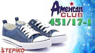Джинсовые кеды AMERICAN CLUB 451/17-1. Видео обзор от WWW.STEPIKO.COM