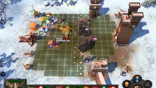 Heroes of Might & Magic 5 multiplayer - Game 1 (Dungeon/Fortress vs Academy) Double siege