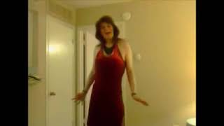 CROSSDRESSER DANCING TO MEATLOAF | I Want My Money Back | Prime Time Sissy  In Red Evening Dress