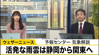 【大雨・雷】最新情報　活発な雨雲は静岡から関東へ　予報センター気象解説