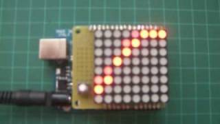 Arduino用自作プロトシールドで8x8 LED Matrix駆動