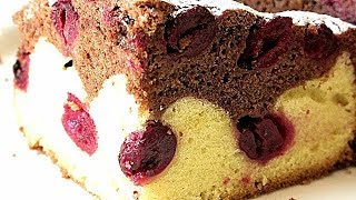 Двухцветный ПИРОГ С ВИШНЕЙ. Летняя быстрая выпечка. /Two-color cherry pie.