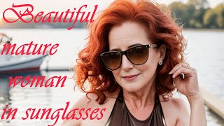 Beautiful mature woman in sunglasses exudes an air of confidence and sophistication | AI beauty