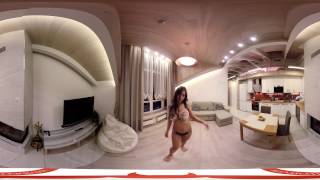 360 video Girl hide and seek VR game in virtual reality