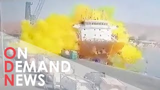 Toxic Gas Explosion Killing 13 in Jordan Caught On CCTV