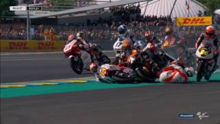 MotoGP: Массовое падение на Moto3 во Франции 2017