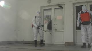 Дезинфекция объектов российского миротворческого контингента в Нагорном Карабахе