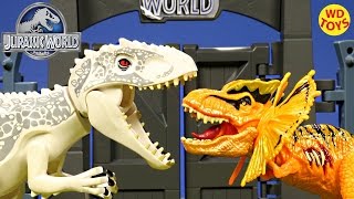 New Jurassic World Hybrid Dilophosaurus Rex VS Indominus Rex & T-Rex Unboxing