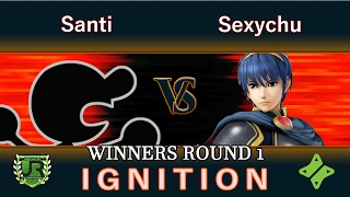 Ignition #83 WINNERS ROUND 1 - Santi (Game n Watch, Shulk) vs Sexychu (Marth)