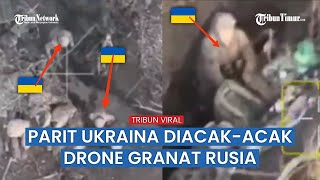 Rentetan Granat dari UAV Rusia Bakar Habis Parit Ukraina