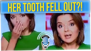 News Anchor Calmly Catches Front Tooth Falling Out, Live On-Air