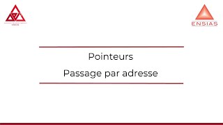 [M1.1.2] #03 - Pointeurs | Passage par adresse
