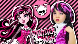Я стала ДРАКУЛАУРОЙ Monster High. КОСПЛЕЙ Draculaura: МАКИЯЖ и КОСТЮМ с Париком
