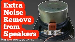 How to make clear sound on speaker | mini pam 8403 5V 2 Channel extra noise problem sloved capacitor