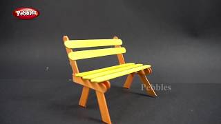 How to Make Ice Stick Chair | Popsicle stick Art Sofa  | Kids School Project craft