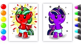 Cute Rainbow Power Princess COLORING BOOK for KIDS