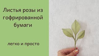 Мастер класс. Листья розы из гофрированной бумаги. Мама в творчестве. DIY.