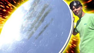 МОЩНЫЙ СОЛНЕЧНЫЙ КОНЦЕНТРАТОР 2000°С из большой спутниковой тарелки