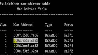 Cisco IOS - show mac-address-table