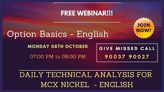 MCX NICKEL TRADING TECHNICAL ANALYSIS OCT 08 2018 IN ENGLISH CHENNAI TAMIL NADU INDIA
